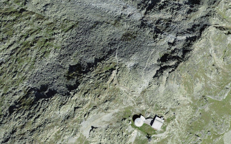 Luftbild mit Messpunkt: Bettmerhorn
